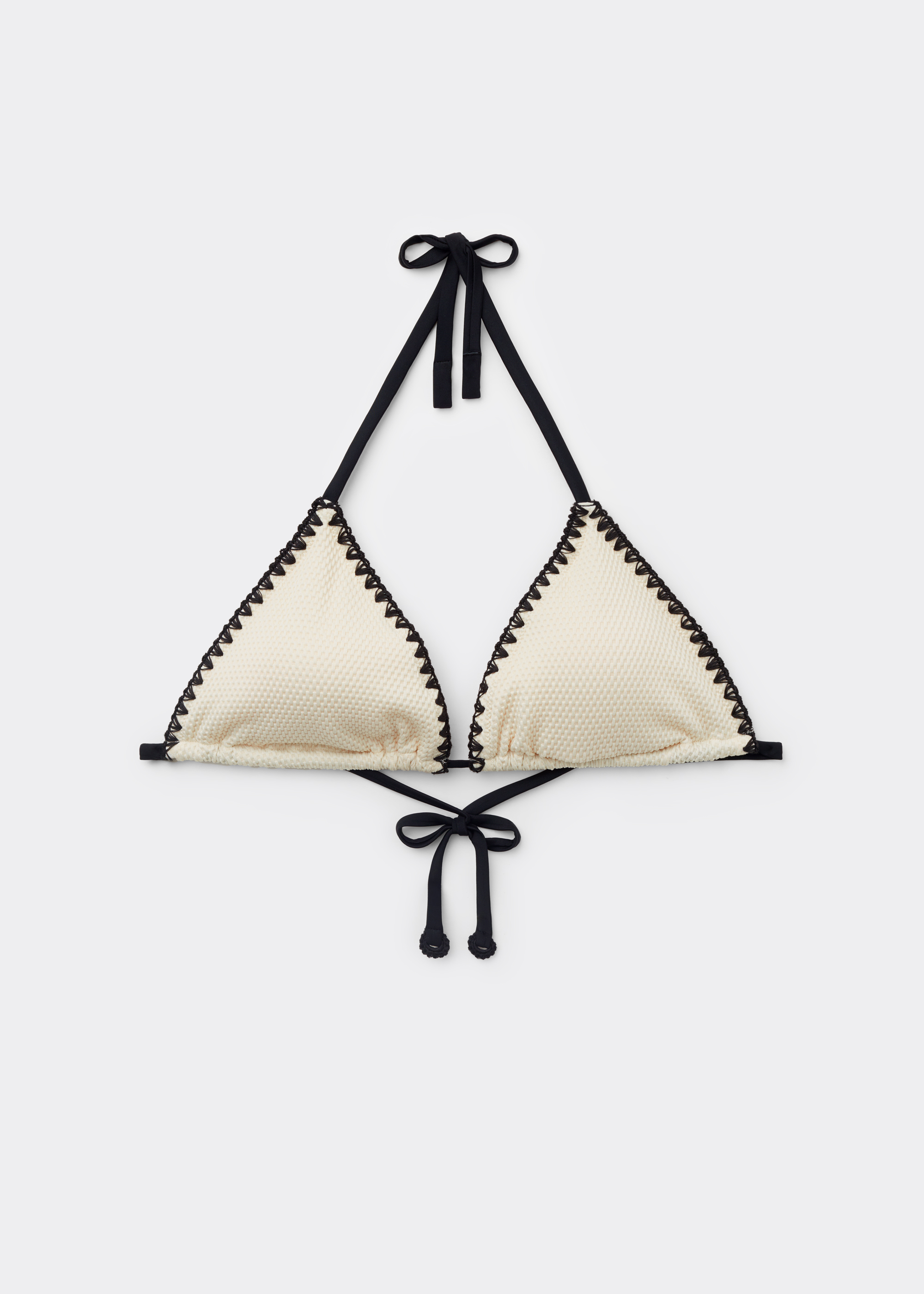 Верх Купальника Треугольник Bicolor Embroidery, цвет Bianco